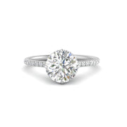 Compass Point Under Halo Engagement Ring